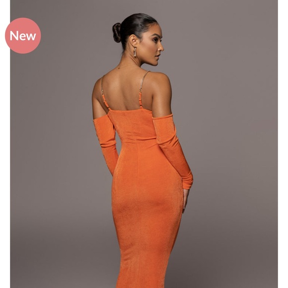 J Lux Label Orange Dress - Picture 3 of 6